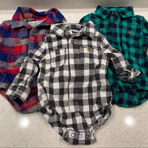 Baby Boy Flannel Onesie (6-9 months)